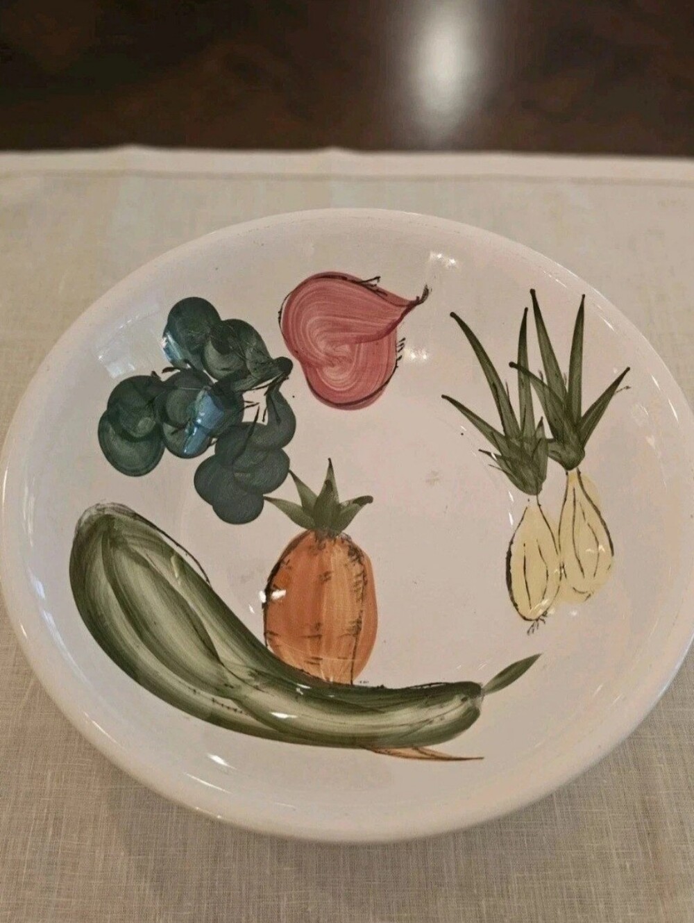 Vintage Ironstone Westwood Hand Painted Vegetables 10” Serving Bowl Japan Made